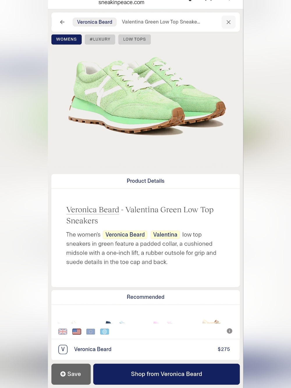 Veronica Beard - Valentina Green Sneakers New Size 9!